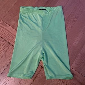 PLT neon green bike shorts